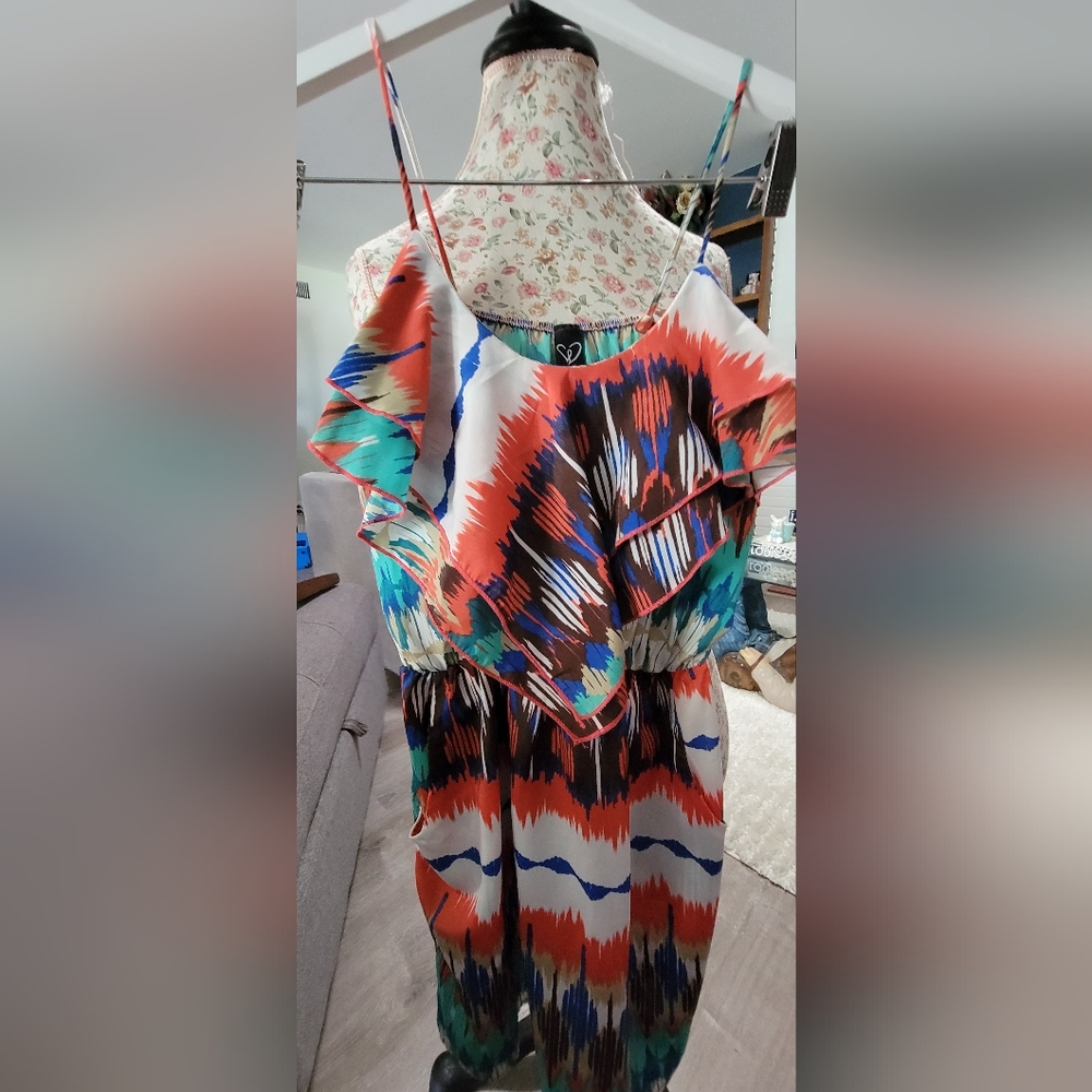 Windsoe Colorful Sleeveless Patterned Dress Size Small - Picture 2 of 5